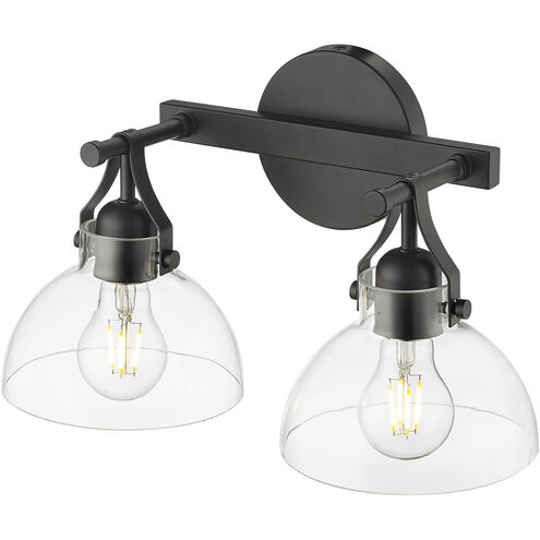 None 2 Light 14.5 inch Matte Black Bathroom Vanity Light Wall Light